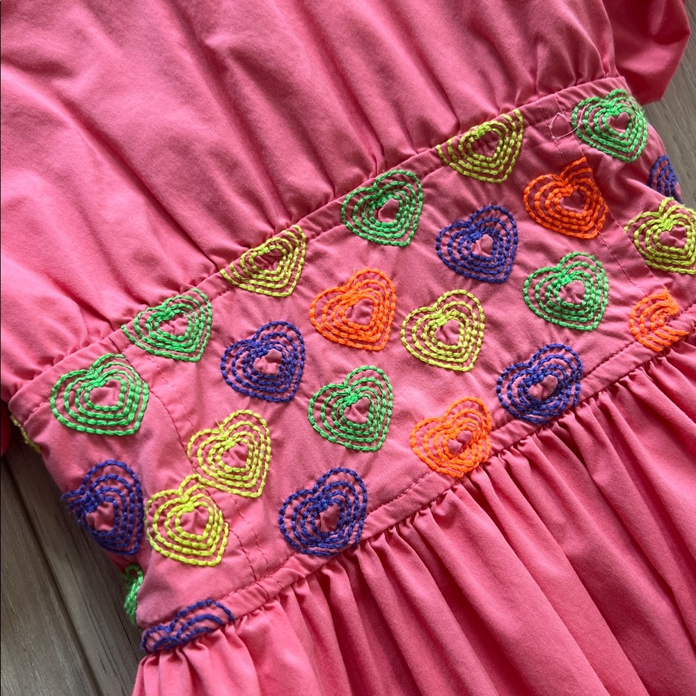 Peek Pink Cotton Blend Puff Sleeve Dress - Picture 5 of 6